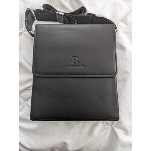 Shoulder Bag Leather Small Messenger Bag for Men Crossbody Bags - Black